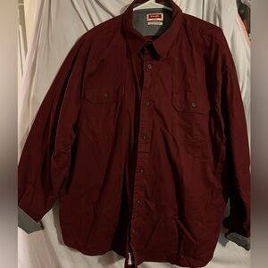 Wrangler button down denim long sleeved shirt